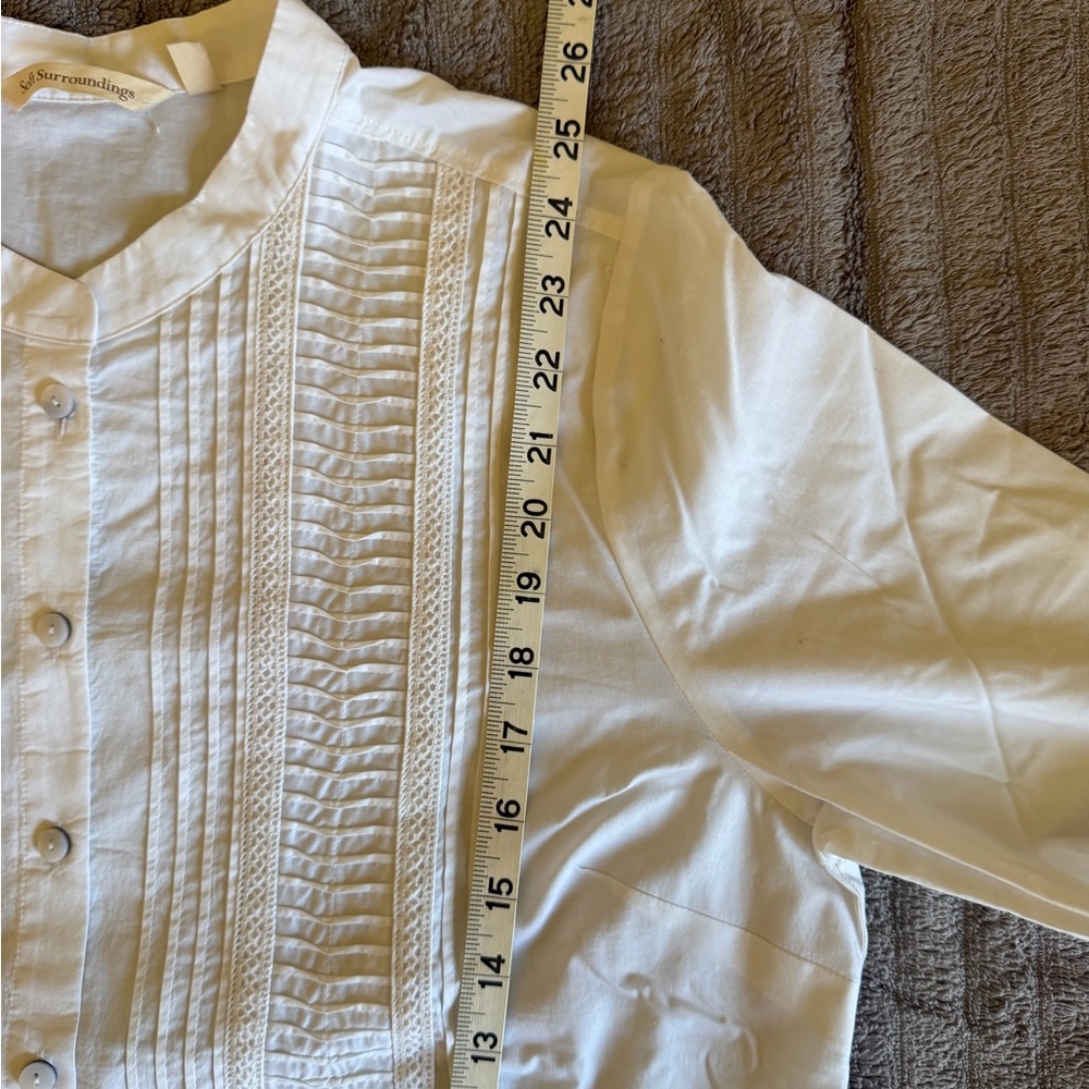 Soft Surroundings Allaro White Button-Down Shirt - Picture 9 of 11